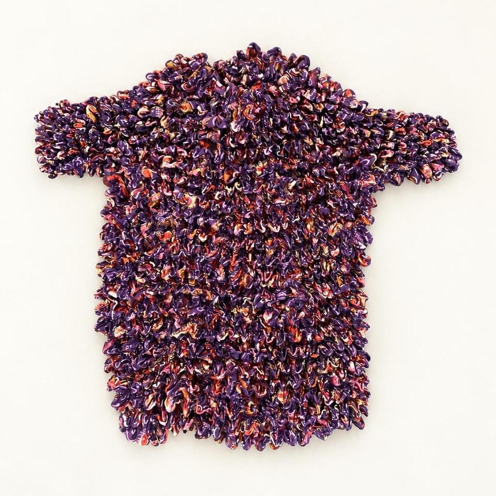 Purple Multicolor Popcorn Crinkle Top